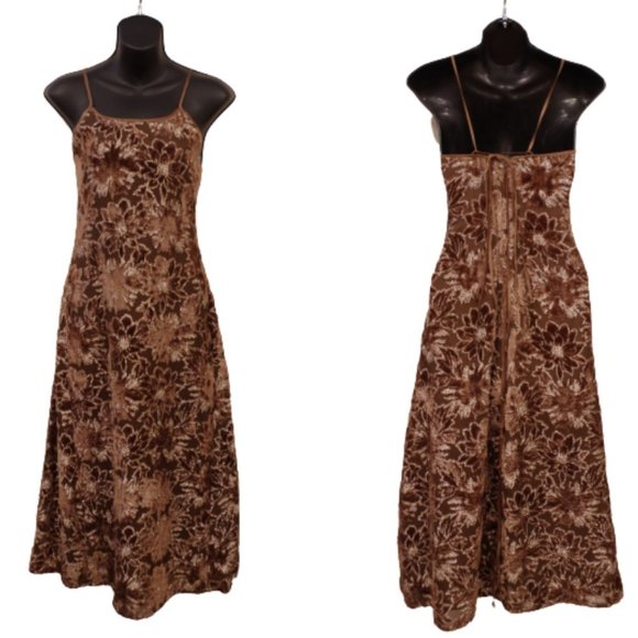 *SOLD* Vintage Janeo Velvet/Metallic Floral Cocktail Dress- Sz.Sm - Picture 1 of 9